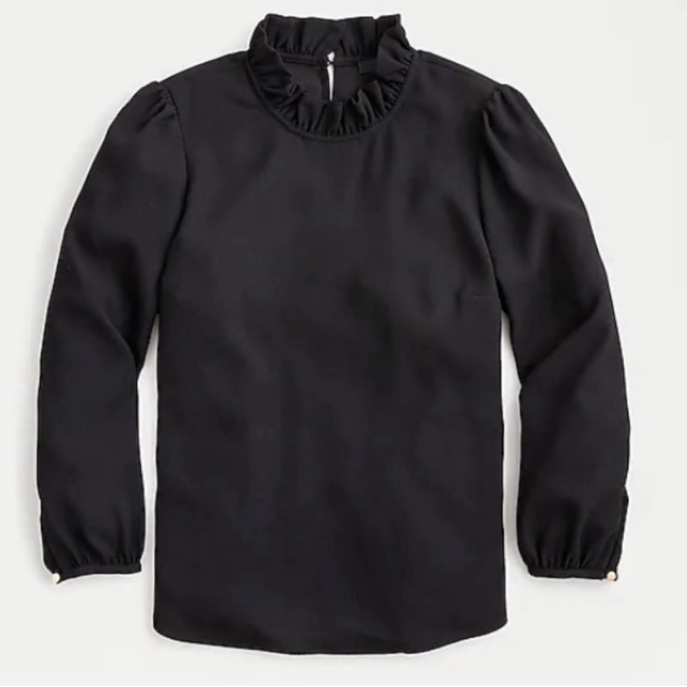 NEW WITH TAGS J. CREW Ruffle-neck Long Sleeve Blouse